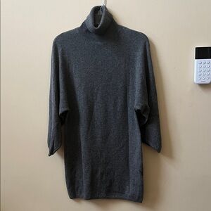 Gray Cashmere Turtleneck Sweater